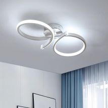 Plafoniera led, 28W 3150LM Luminosa Moderna con Due Anelli Argentati, Illuminazione a Soffitto per Camera da Letto, Sala da Pranzo, Salotto, Cucina