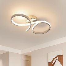 COMELY Plafoniera LED, 28W 3150LM Luminosa Moderna con Due Anelli Argentati, Illuminazione a Soffitto per Camera da Letto, Sala da Pranzo, Salotto,