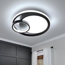 Comely - Plafoniera led, 36W 4050LM Luminaria de Techo Moderna, Diseño de Tres Anillos 6500K para Dormitorio Sala de Estar Comedor Oficina Cocina