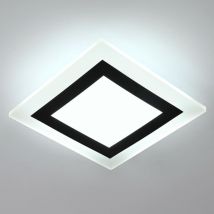 Plafoniera led Creativa, 24W 2500LM, Luminoso Quadrato in Alluminio e Acrilico per Soggiorno, Camera da Letto, Cucina, Sala da Pranzo - Luce Fredda
