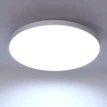 Comely - Plafonnier led 24W, Blanc Luminaire 2700LM pour Salle de Bain, Moderne Lampe de Plafond Rond Étanche IP54, 27CM pour Chambre à Coucher et