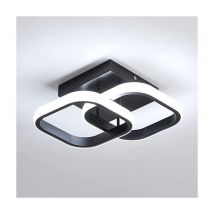 Comely - Plafonnier led Lumière à trois couleurs Plafonnier Noir Double Carré Design Aluminium et Fer Forgé Plafonniers Lampe de Salon