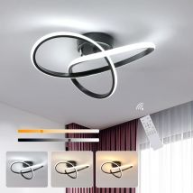 COMELY Plafonnier LED Moderne en Forme de Trèfle, Luminaire de Plafond LED Dia 40cm pour Salon, Cuisine, Chambre, Balcon, Couloir - 36W - Noir