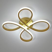 Comely - Plafonnier led Moderne, 30W Lampe de Plafond Design Floral, Luminaire Plafonnier led pour Chambre, Salon, Salle à Manger, Cuisine - Or