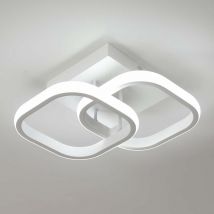COMELY Quadratische LED -Decke kleines einfaches Design in weißem Acryl ideal für Zimmer Wohnzimmerkorridor (30W 6500K kaltes weißes Licht)