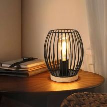 Tischlampe, Nachttischlampe, Schwarze Metalltischlampe, Dekorative Tischlampe für Schlafzimmer, Wohnzimmer mit E27 Lampenfassung (Glühbirne nicht