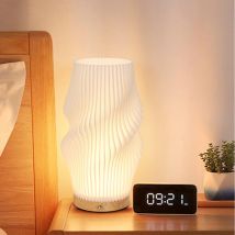 Comely - Touch-dimmbare Nachttischlampe, 3 Farbmodi (3000/4500/6500 k), Tischlampe mit Tastensteuerung, Schreibtischlampe mit PLA-Lampenschirm für