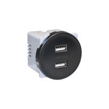 Eur Ohm - Prise chargeur double usb 5,5V - Type a - comete Couleur Vulcain