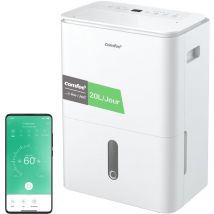 Comfee Déshumidificateur 20L/jour, 4 Modes, Sèche-Linge, Réservoir 3L, Pour pièce de 40m2/100m³, Fonctionne avec Alexa [énergétique A]