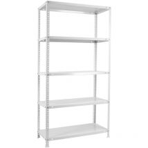 Simonrack - Scaffale Metallo Garage, 5 Ripiani, 90 kg di Punto di Flessione, 2000x1100x500 mm, Con Viti, Scaffale Garage, Bianco - Comfort