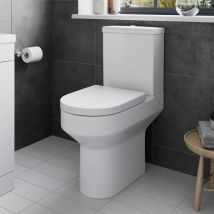 Comfort Raised Height Close Coupled Toilet WC Soft Close Seat Modern Bathroom