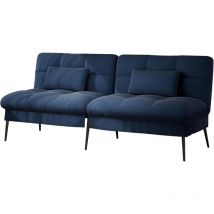 Comhoma - canapé Convertible en Peluche, canape 3 Places, Style Moderne, pour Salon, Appartement, Petit Espace,Pieds en métal 174 40 74cm,Bleu