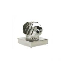 Comignolo eolico testa radiante girevole fumaiolo acciaio inox quadrata 42x42