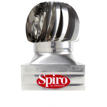 Spiro, Comignolo Eolico Base Quadrata ad Incastro, Acciaio Inox aisi 304, cm 32x32