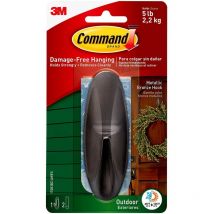 Gancio grande con strisce in schiuma, colore: Bronzo metallizzato - Command