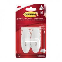 Set Mit 2 Klebehaken, Metallende, Command, Weiß, 1,3 Kg Command