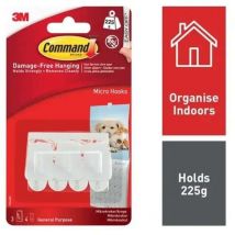 Command Micro Hooks - White (Pack of 3)