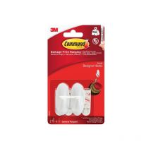 Command - 17082 Small White Designer Hooks (Pack 2) COM17082
