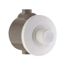 Commande pneumatique à bouton-poussoir pour réservoir de chasse d'eau. En ABS blanc avec kit de raccordement à la chasse d'eau -