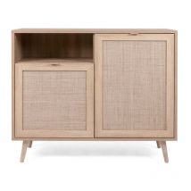 Abitare - Commode 101x40x87 cm chêne clair avec deux portes et un compartiment - Agrigento