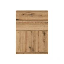 TMM - Commode 2 portes battantes 2 tiroirs Bois clair - qiz - l 78 x l 35 x h 105 cm