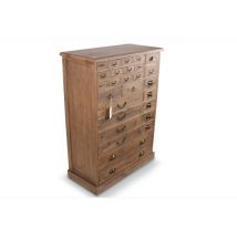 Commode 27 Tiroirs Bois Marron 81x37.5x109.5cm - Décoration d'Autrefois