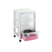 Stefanplast - Commode 3 Tiroirs 40X40 h 63 Argent Stefanpl