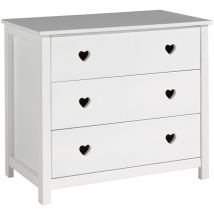 Commode 3 tiroirs Vipack Amori - Blanc