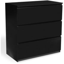 Idmarket - Commode 3 tiroirs tomi 78 cm bois noir