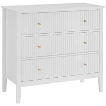 Commode 3 tiroirs en MDF - Blanc - NARIVA