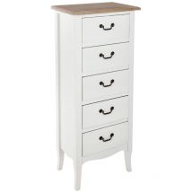 Atmosphera Créateur D'intérieur - Chiffonnier 5 Tiroirs Chrysa Blanc Atmosphera
