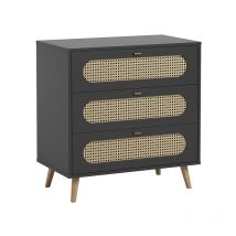 Petits-meubles - Commode 3 tiroirs Vox Canne Noir