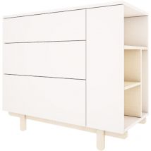 Commode 3 tiroirs Wood Luck Romy - Blanc
