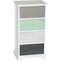 King Home - Commode à 4 tiroirs multicolores