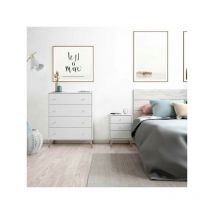 Commode 4 tiroirs Blanc - twist - l 77.5 x l 40 x h 77.5 cm