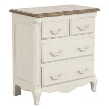 Decoration D ’ Autrefois - Commode 4 Tiroirs - Bois - Blanc - Interior's