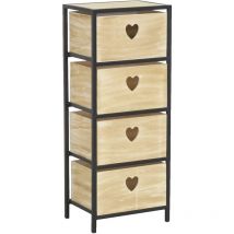 Aubry Gaspard - Commode 4 tiroirs en paulownia Lovely 4 tiroirs