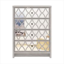 Galano - Commode 4 tiroirs avec miroir ilse , 70cm w x 39.8cm d x 93.8cm h – couleur chêne gris poussiéreux