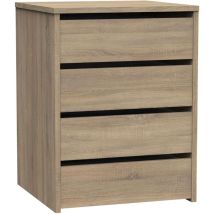 Mobimarket - Petite Armoire Auxiliaire À 4 Tiroirs En Blanc Brillant Ou Chêne Cambrien 46 X 64 X 45 Cm