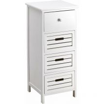 King Home - Commode 4 Tiroirs Blanc