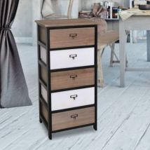 Iperbriko - Commode 40x29x90 cm 5 tiroirs