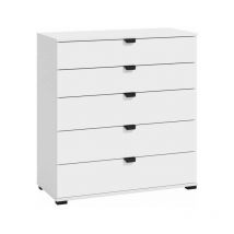 Fanmuebles - Commode 5 tiroirs blanche Alicante