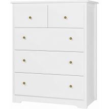 Bluedeer - Commode à 5 tiroirs, Buffet de Rangement pour Chambre à Coucher Commode Multifonction pour Couloir, Chambre, Salon, Salle de Bain 74 x 40