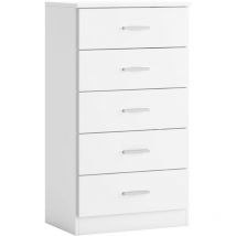 Miroytengo - Couple commode 5 tiroirs commode chambre à coucher blanc mat 50x90x33cm