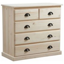 Aubry Gaspard - Commode 5 tiroirs en bois brut