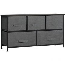 Commode 5 tiroirs rolf grise et noire