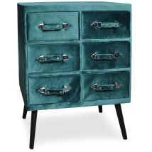 Cotecosy - Commode 6 tiroirs Bardo Velours Vert