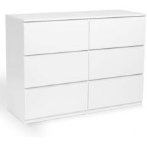 Idmarket - Commode 6 tiroirs tomi 110 cm bois blanc