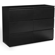 Idmarket - Commode 6 tiroirs tomi 110 cm bois noir