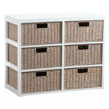 Aubry Gaspard - Petit meuble tiroirs en bois et papier cordé 6 tiroirs